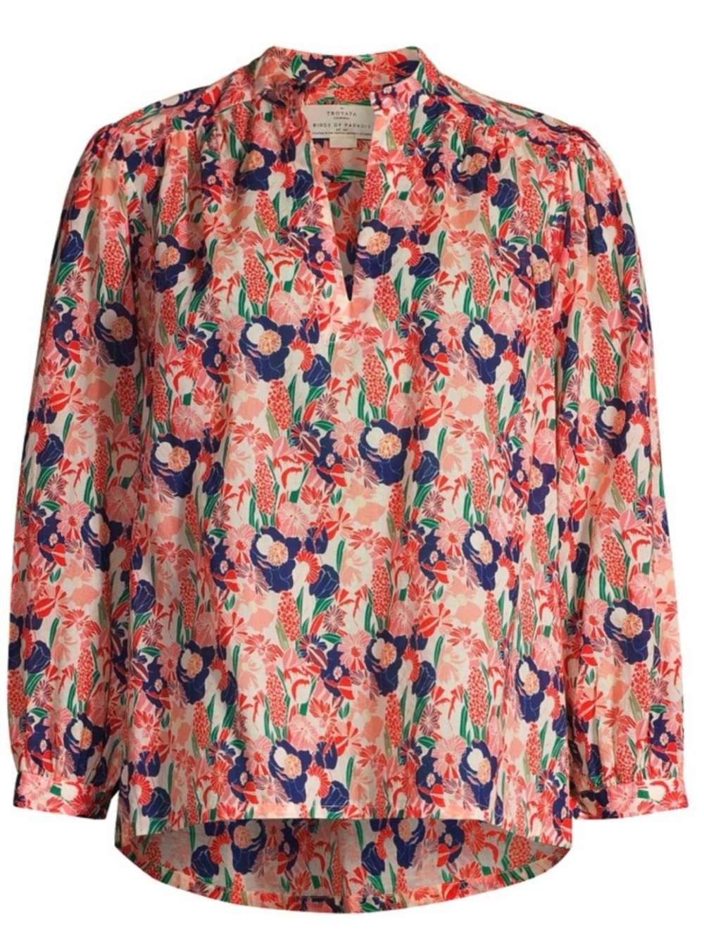 Trovata BIRDS OF PARADIS Bailey Floral Cotton Blouse, size M - Picture 8 of 14